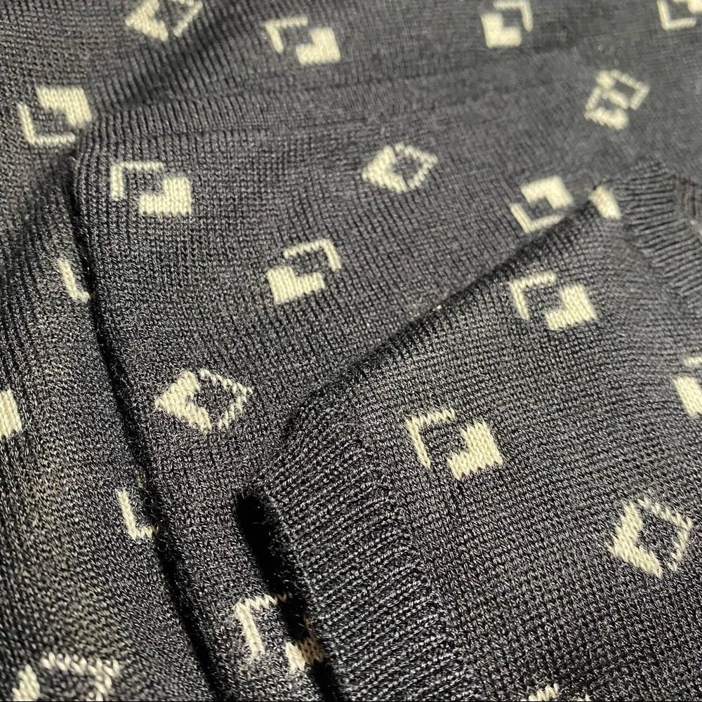 Ralph Lauren Spring *07 Black & Cream Cashmere Blend 3D Cube V-Neck Sweater Vest - Picture 15 of 17